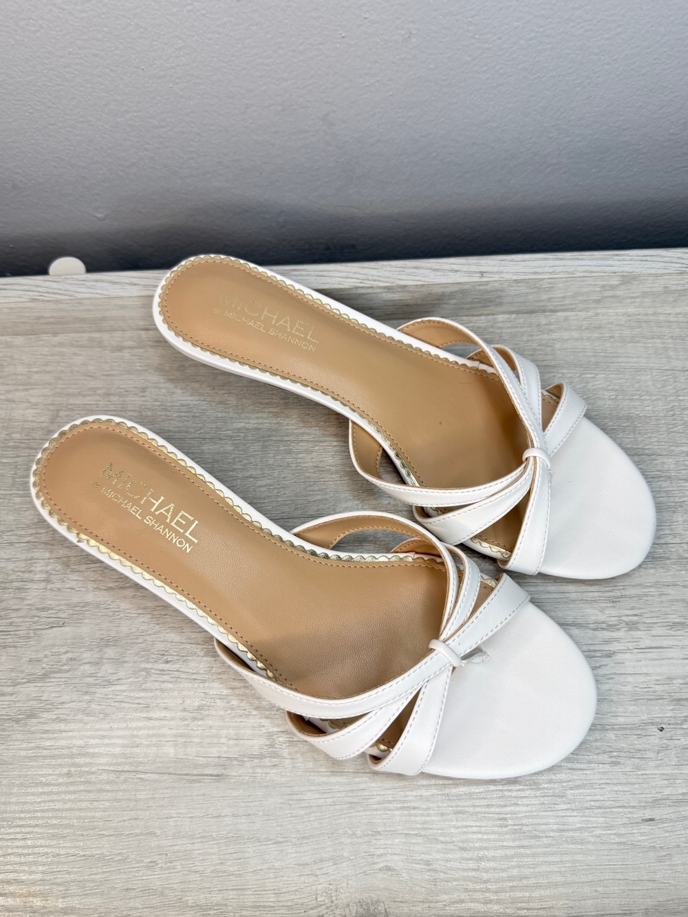 MICHAEL BY MICHAEL SHANNON ZURI DRESS SANDAL KITTEN HEEL SIZE 8.5 - Picture 12 of 12